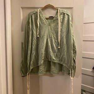 Light green UO flowy boho sweatshirt/top